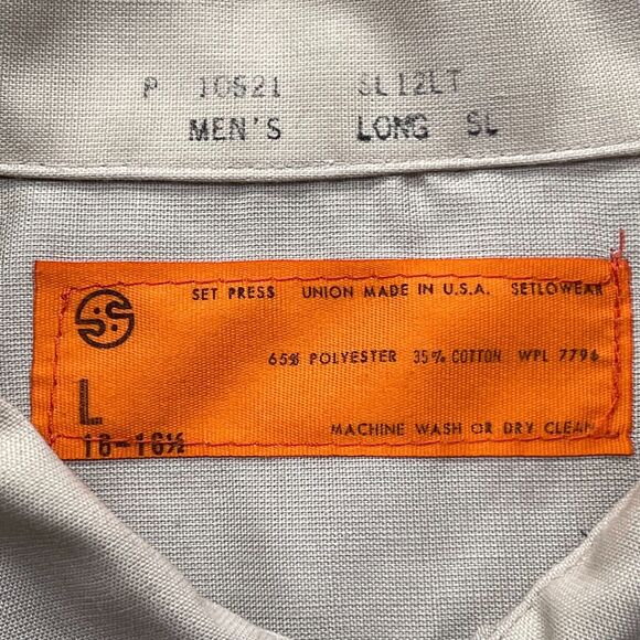 Setlo Wear Shirt Mens Large (16-16.5) Beige Tan USA Union Made Rancher Workwear - Picture 3 of 10